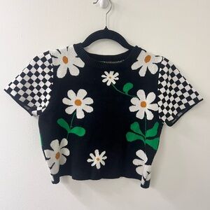 Floral Checkered T-Shirt